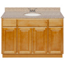 Brown Bathroom Vanity 48", Wheat Granite Top, Faucet LB3B WH494-48RC-3B