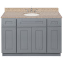 Cherry Bathroom Vanity 48", Wheat Granite Top, Faucet LB4B WH498-48CG-4B