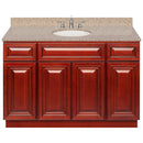 Cherry Bathroom Vanity 48", Wheat Granite Top, Faucet LB4B WH498-48CH-4B