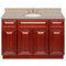 Cherry Bathroom Vanity 48", Wheat Granite Top, Faucet LB4B WH498-48CH-4B