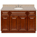 Brown Bathroom Vanity 48", Wheat Granite Top, Faucet LB4B WH498-48GN-4B