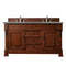 James Martin Brookfield 60" Warm Cherry Double Vanity with 3 cm Grey Expo Quartz Top 147-114-5681-3GEX