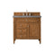 James Martin Brittany 36" Saddle Brown Single Vanity with 3 cm Grey Expo Quartz Top 650-V36-SBR-3GEX