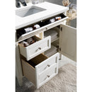 James Martin Brittany 36" Bright White Single Vanity with 3 cm Classic White Quartz Top 650-V36-BW-3CLW