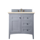 James Martin Palisades 36" Single Vanity Silver Gray with 3 cm Eternal Marfil Quartz Top 527-V36-SL-3EMR