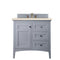 James Martin Palisades 36" Single Vanity Silver Gray with 3 cm Eternal Marfil Quartz Top 527-V36-SL-3EMR