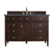 James Martin Brittany 48" Burnished Mahogany Single Vanity with 3 cm Charcoal Soapstone Quartz Top 650-V48-BNM-3CSP