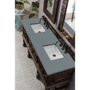 James Martin Balmoral 72" Double Vanity Cabinet Antique Walnut with 3 cm Cala Blue Quartz Top 150-V72-ANW-3CBL