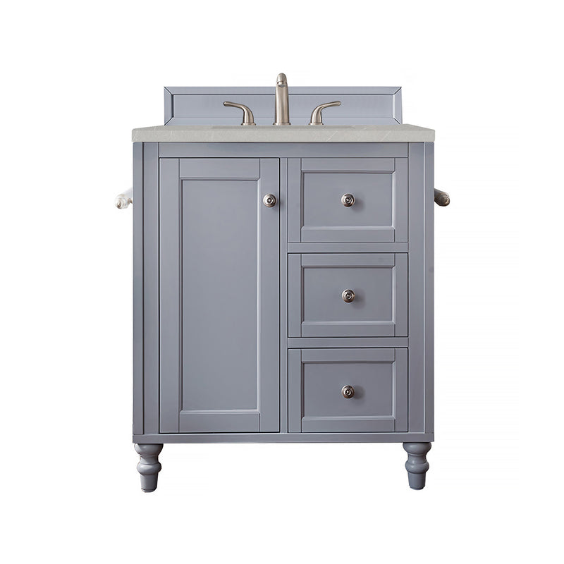 James Martin Copper Cove Encore 30" Single Vanity Silver Gray with 3 cm Eternal Serena Quartz Top 301-V30-SL-3ESR