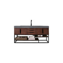 James Martin Columbia 72" Single Vanity Coffee Oak Matte Black with Dusk Grey Glossy Composite Top 388-V72S-CFO-MB-DGG