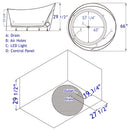 ALFI EAGO 66" Round Free Standing Acrylic Air Bubble Bathtub AM2130