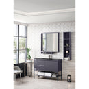 James Martin Milan 47.3" Single Vanity Cabinet Modern Gray Glossy Matte Black with Charcoal Black Composite Top 801V47.3MGGMBKCHB