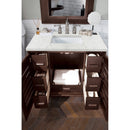 James Martin Portland 36" Single Vanity Burnished Mahogany with 3 cm Eternal Jasmine Pearl Quartz Top 620-V36-BNM-3EJP