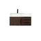 James Martin Mercer Island 36" Single Vanity Coffee Oak Matte Black with Glossy White Composite Top 389-V36-CFO-MB-GW