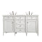 James Martin Brittany 60" Bright White Double Vanity with 3 cm Eternal Jasmine Pearl Quartz Top 650-V60D-BW-3EJP