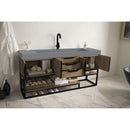 James Martin Columbia 72" Single Vanity Latte Oak Matte Black with Dusk Gray Glossy Composite Top 388-V72S-LTO-MB-DGG