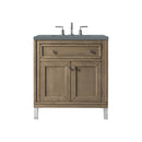 James Martin Chicago 30" Single Vanity Whitewashed Walnut with 3 cm Cala Blue Quartz Top 305-V30-WWW-3CBL