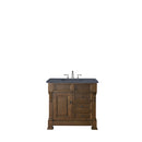 James Martin Brookfield 36" Country Oak Single Vanity with 3 cm Charcoal Soapstone Quartz Top 147-114-5576-3CSP