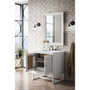 James Martin Athens 30" Single Vanity Cabinet Glossy White with 3 cm Arctic Fall Solid Surface Countertop E645-V30-GW-3AF