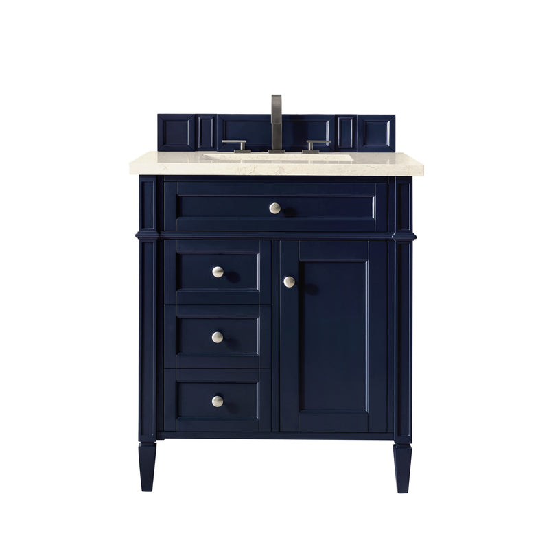 James Martin Brittany 30" Single Vanity Victory Blue with 3 cm Eternal Marfil Quartz Top 650-V30-VBL-3EMR