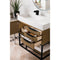 James Martin Columbia 36" Single Vanity Latte Oak Matte Black with Glossy White Composite Top 388-V36-LTO-MB-GW