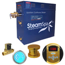 SteamSpa Indulgence 4.5 KW QuickStart Acu-Steam Bath Generator Package with Built-in Auto Drain in Polished Gold