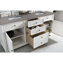 James Martin Savannah 72" Double Vanity Cabinet Bright White with 3 cm Gray Expo Quartz Top 238-104-V72-BW-3GEX