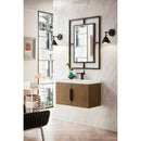 James Martin Columbia 31.5" Single Vanity Cabinet Latte Oak with White Glossy Resin Countertop 388-V31.5-LTO-WG