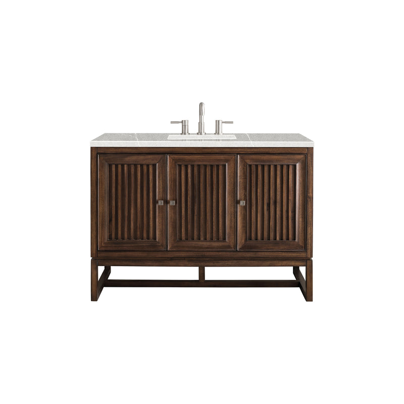 James Martin Athens 48" Single Vanity Cabinet Mid Century Acacia with 3 cm Eternal Serena Top E645-V48-MCA-3ESR