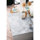 James Martin Athens 30" Countertop Unit Makeup Counter Glossy White with 3 cm Carrara Marble Top E645-DU30-GW-3CAR