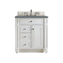 James Martin Bristol 30" Single Vanity Bright White with 3 cm Cala Blue Quartz Top 157-V30-BW-3CBL