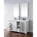 James Martin Providence 60" Double Vanity Cabinet Bright White with 3 cm Classic White Quartz Top 238-105-V60D-BW-3CLW