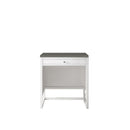 James Martin Athens 30" Countertop Unit Makeup Counter Glossy White with 3 cm Grey Expo Quartz Top E645-DU30-GW-3GEX