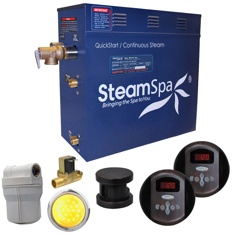 SteamSpa Royal 6 KW QuickStart Acu-Steam Bath Generator Package with Built-in Auto Drain in Oil Rubbed Bronze