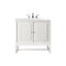 James Martin Athens 30" Single Vanity Cabinet Glossy White with 3 cm Classic White Quartz Top E645-V30-GW-3CLW