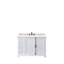 James Martin Providence 48" Single Vanity Cabinet Bright White with 3 cm Eternal Marfil Quartz Top 238-105-V48-BW-3EMR