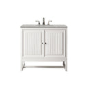 James Martin Athens 36" Single Vanity Cabinet Glossy White with 3 cm Eternal Serena Top E645-V36-GW-3ESR