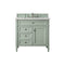 James Martin Brittany 36" Sage Green Single Vanity with 3 cm Eternal Serena Quartz Top 650-V36-SGR-3ESR