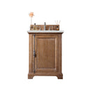 James Martin Providence 26" Single Vanity Cabinet Driftwood with 3 cm Ethereal Noctis Quartz Top 238-105-V26-DRF-3ENC