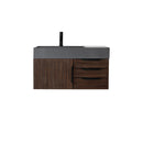 James Martin Mercer Island 36" Single Vanity Coffee Oak Matte Black with Dusk Grey Glossy Composite Top 389-V36-CFO-MB-DGG