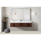 James Martin Mercer Island 72" Single Vanity Coffee Oak Matte Black with Glossy White Composite Top 389-V72S-CFO-MB-GW