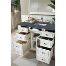 James Martin Bristol 48" Single Vanity Bright White with 3 cm Charcoal Soapstone Quartz Top 157-V48-BW-3CSP