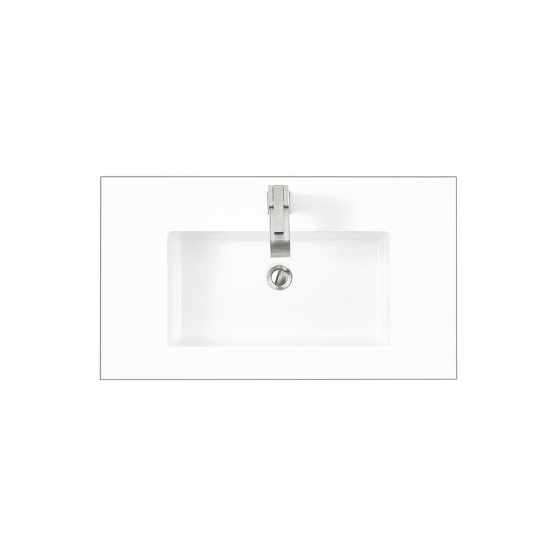 James Martin 31.5" Single Sink Top Glossy White SWB-S31.5-GW