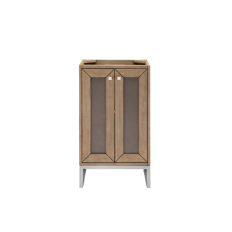 James Martin Chianti 20" Single Vanity Cabinet Whitewashed Walnut Brushed Nickel E303-V20-WW-BNK