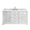 James Martin Savannah 60" Single Vanity Cabinet Bright White with 3 cm Classic White Quartz Top 238-104-V60S-BW-3CLW