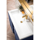 James Martin Alicante' 39.5" Single Vanity Cabinet Azure Blue Radiant Gold with White Glossy Resin Countertop E110-V39.5-AZB-RGD-WG