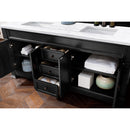 James Martin Brookfield 72" Antique Black Double Vanity with 3 cm Arctic Fall Solid Surface Top 147-114-5731-3AF