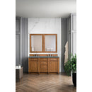 James Martin Bristol 60" Double Vanity Saddle Brown with 3 cm Cala Blue Quartz Top 157-V60D-SBR-3CBL