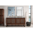 James Martin Athens 72" Double Vanity Cabinet Mid Century Acacia with 3 cm Gray Expo Quartz Top E645-V72-MCA-3GEX