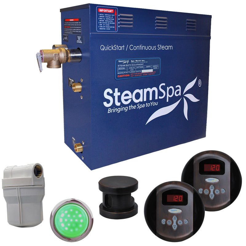 SteamSpa Royal 7.5 KW QuickStart Acu-Steam Bath Generator Package in Oil Rubbed Bronze